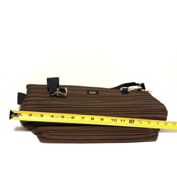 Bam Bags Unisex Nylon Zippered Purse Crossbody Tote Bag Brown - Picture 5 of 10